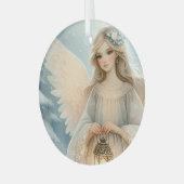 Ornement En Verre Celestial Winter Angel Lantern of Grace (Avant gauche)