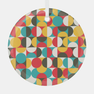Ornement En Verre Cercles rétro : Motif Hipster coloré.