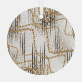 Ornement En Verre Chaîne Leopard Design Motif (Verso)