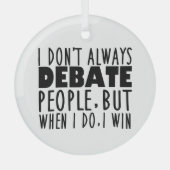 Ornement En Verre Champion de l'équipe de discussion amusante (Recto)