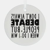 Ornement En Verre Champion de l'équipe de discussion amusante (Verso)