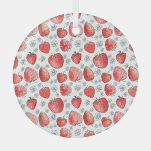 Ornement En Verre Champs de fraises : Fraîcheur d'été