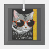 Ornement En Verre Chat à la mode (Recto)