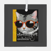 Ornement En Verre Chat à la mode (Verso)