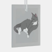 Ornement En Verre Chat gris et blanc Tuxedo (Avant droite)