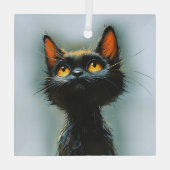 Ornement En Verre Chat noir enchanté (Verso)