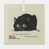 Ornement En Verre Chat noir mignon en crème qui remue les fesses (Recto)
