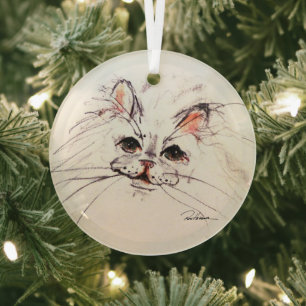 Ornement En Verre Chat par Hevener