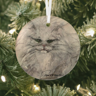 Ornement En Verre Chat par Hevener