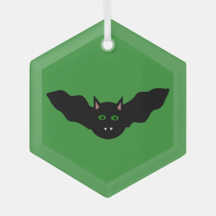 Ornement En Verre Chat Vampire face chauve Halloween Halloween