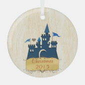Ornement En Verre Château de Noël Vacances Garnament (Recto)
