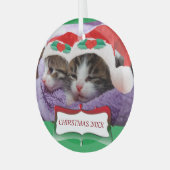 Ornement En Verre Chatons à Santa Hats Noël 20XX (Avant gauche)