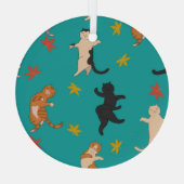 Ornement En Verre Chats, feuillage d'automne, motif mignon (Verso)