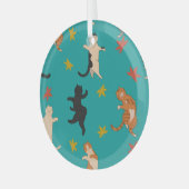 Ornement En Verre Chats, feuillage d'automne, motif mignon (Avant gauche)