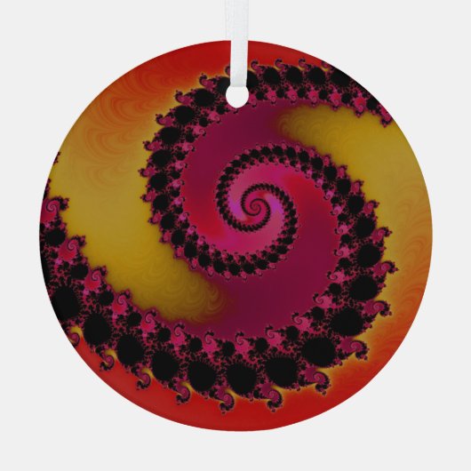 Ornement En Verre Chauffeur de soleil fractal rose et jaune (Verso)