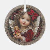 Ornement En Verre Cherished Cheer – Angel of Gingerbread Joy (Recto)