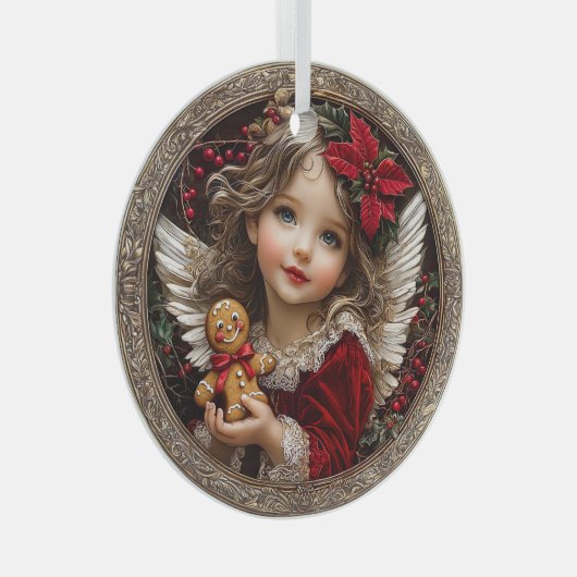 Ornement En Verre Cherished Cheer – Angel of Gingerbread Joy (Avant droite)
