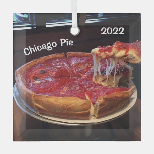 Ornement En Verre Chicago Pie Deep Dish, (Recto)