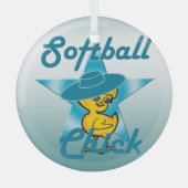 Ornement En Verre Chick Softball #7 (Recto)