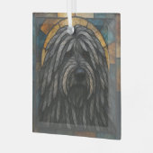 Ornement En Verre Chien Bergamasco Sheepdog "Verre tendu" (Avant gauche)