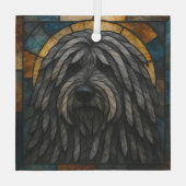 Ornement En Verre Chien Bergamasco Sheepdog "Verre tendu" (Verso)
