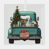 Ornement En Verre Chien Dalmatien - Camion rétro Noël (Verso)