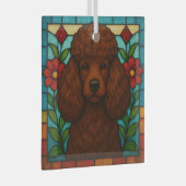 Ornement En Verre Chien de caniche Brown "Verre tendu" (Avant droite)