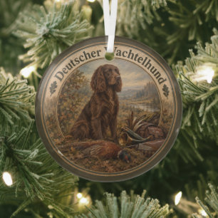 Ornement En Verre Chien de chasse Wachtelhund, Spaniel allemand