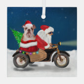 Ornement En Verre Chien de Noël de Noël (Verso)