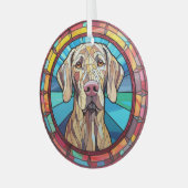 Ornement En Verre Chien de Weimaraner retenu (Avant gauche)
