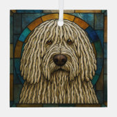 Ornement En Verre Chien Komondor "Verre Tiré" (Verso)