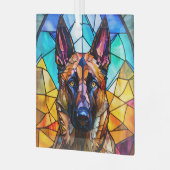 Ornement En Verre Chien Malinois Belge "Verre Tiré" (Avant gauche)