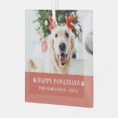 Ornement En Verre Chien Noël Photo moderne Joyeux Pawlidays (Avant gauche)