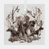 Ornement En Verre Chiens de chasse, Chiens d'armes, Saison de chasse (Verso)