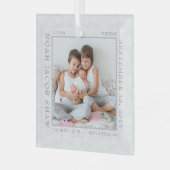 Ornement En Verre Chiffres de naissance Bébé blanc Flocon de neige C (Avant gauche)