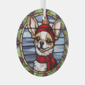 Ornement En Verre Chihuahua Vitrages de Noël (Avant droite)