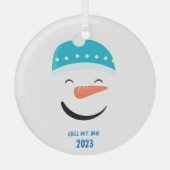 Ornement En Verre Chill Out Bro Snowman (Recto)