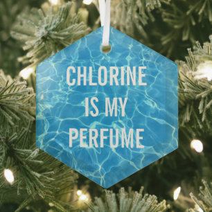 Ornement En Verre Chlorine Est Mon Parfum Piscine Typographique
