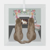 Ornement En Verre Chocolate Labrador (Recto)