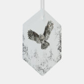 Ornement En Verre Chouette d'aquarelle Oiseau Faune Nature Art (Avant droite)