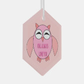 Ornement En Verre Chouette de message d'amour mignonne (Avant droite)