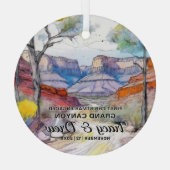 Ornement En Verre Christmas Grand Canyon Adventure Engagé Couple (Verso)