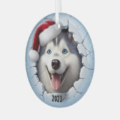 Ornement En Verre Christmas Husky (Avant gauche)