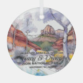 Ornement En Verre Christmas Zion Parc National Adventure Couple Boho (Recto)