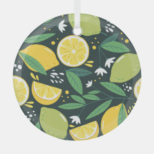 Ornement En Verre Citron Abstrait : Art Moderne Sans Seamless.