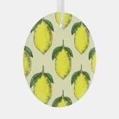 Ornement En Verre Citrons et feuilles : motif d'été. (Avant droite)