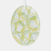 Ornement En Verre Citrons et Limes : Motif frais. (Avant gauche)