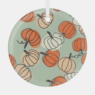 Ornement En Verre Citrouille : Merci motif sans soucis.