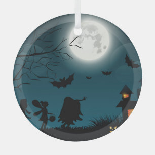 Ornement En Verre Citrouilles d'Halloween : Dark Castle Blue Moon