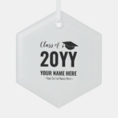 Ornement En Verre Classe noire de 2021 Graduation Noël cadeau (Recto)